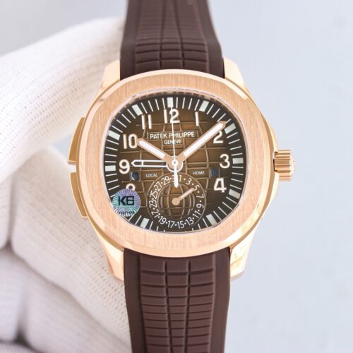 sy_no_D49158888DC9D2DF6445D7FF18667170_0 Patek Philippe AQUANAUT series automatic mechanical movement date display dual time zone 30 meter waterproof men's watch Swiss watch 40.8mm coffee colored dial