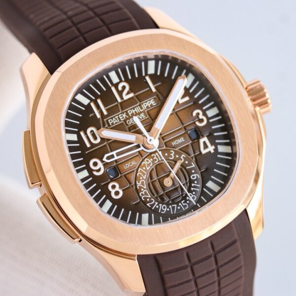 sy_no_D49158888DC9D2DF6445D7FF18667170_1 Patek Philippe AQUANAUT series automatic mechanical movement date display dual time zone 30 meter waterproof men's watch Swiss watch 40.8mm coffee colored dial