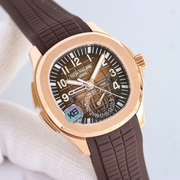 sy_no_D49158888DC9D2DF6445D7FF18667170_2 Patek Philippe AQUANAUT series automatic mechanical movement date display dual time zone 30 meter waterproof men's watch Swiss watch 40.8mm coffee colored dial