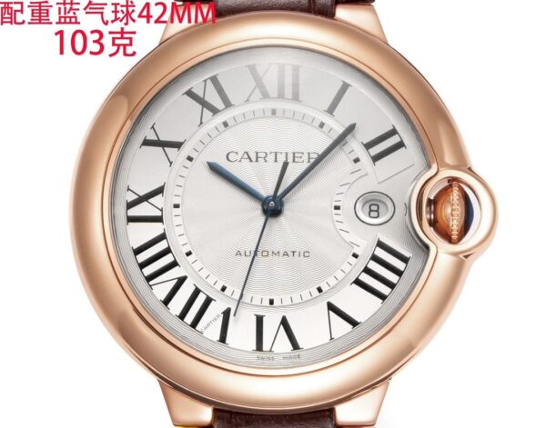 Cartier Ballon Bleu leather strap couple mechanical watch men's and women's watches