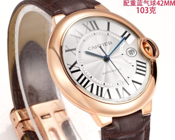 Cartier Ballon Bleu leather strap couple mechanical watch men's and women's watches