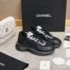 sy_no_D4D94F36393A49C2CAE78EF63687F44D_2 Chanel Black Mesh and Metallic Low-Top Chunky Sneaker with CC Logo