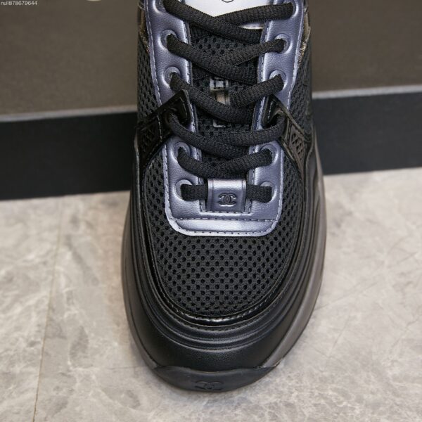 sy_no_D4D94F36393A49C2CAE78EF63687F44D_6 Chanel Black Mesh and Metallic Low-Top Chunky Sneaker with CC Logo