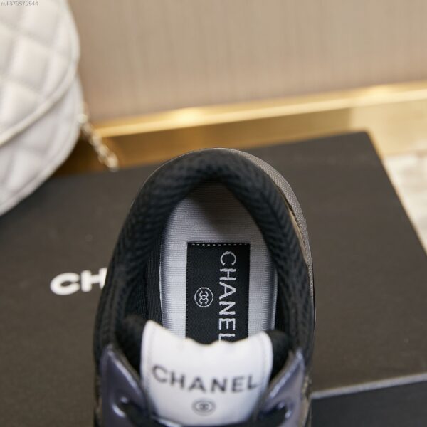 sy_no_D4D94F36393A49C2CAE78EF63687F44D_7 Chanel Black Mesh and Metallic Low-Top Chunky Sneaker with CC Logo