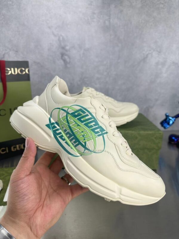 sy_no_D697672FD2C698AA7EF1D37EB1F6690D_6 Gucci Rhyton Oval Logo Sneaker in Off-White & Green