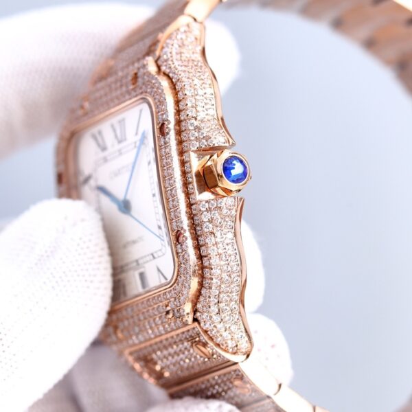 sy_no_D70996399B61D43B2EA015EA54851213_4 Cartier Sandus series automatic mechanical movement with diamond studded Roman scale men's watch