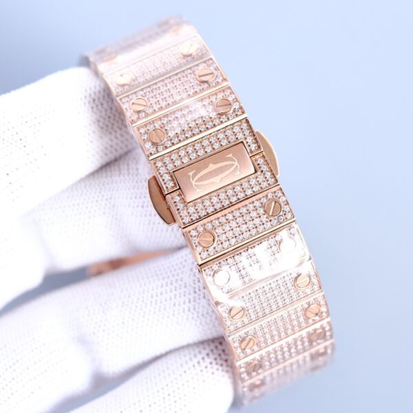 sy_no_D70996399B61D43B2EA015EA54851213_8 Cartier Sandus series automatic mechanical movement with diamond studded Roman scale men's watch