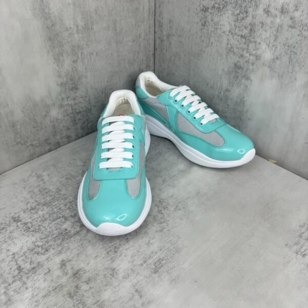 Prada America's Cup Mint Green Patent Mesh Sneaker