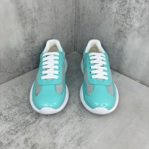 Prada America's Cup Mint Green Patent Mesh Sneaker