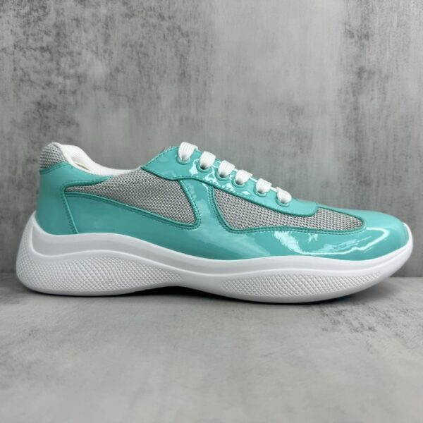 Prada America's Cup Mint Green Patent Mesh Sneaker