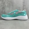 Prada America's Cup Mint Green Patent Mesh Sneaker