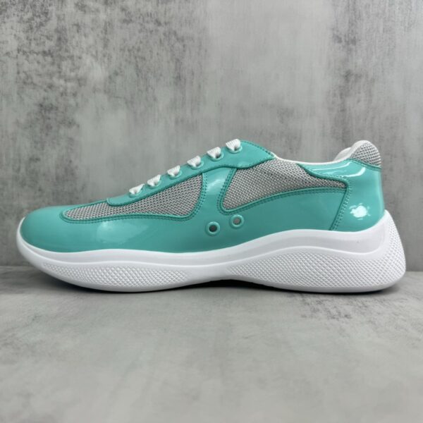 Prada America's Cup Mint Green Patent Mesh Sneaker