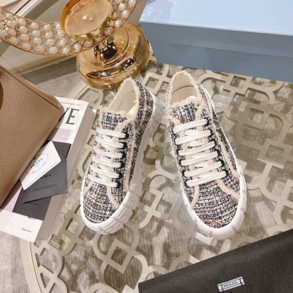 sy_no_D7EEA0309DE594CD34B64510BB09D3D3_2 Prada Tweed Fringe Chunky Platform Sneaker