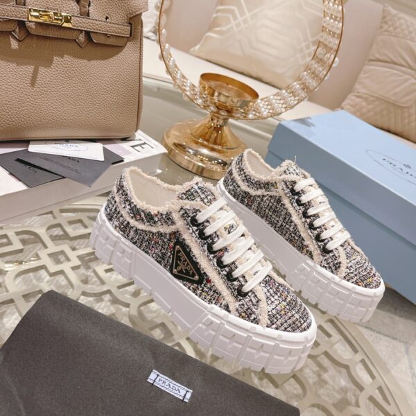sy_no_D7EEA0309DE594CD34B64510BB09D3D3_3 Prada Tweed Fringe Chunky Platform Sneaker
