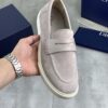 Dior Light Grey Suede Penny Loafer