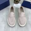 Dior Light Grey Suede Penny Loafer