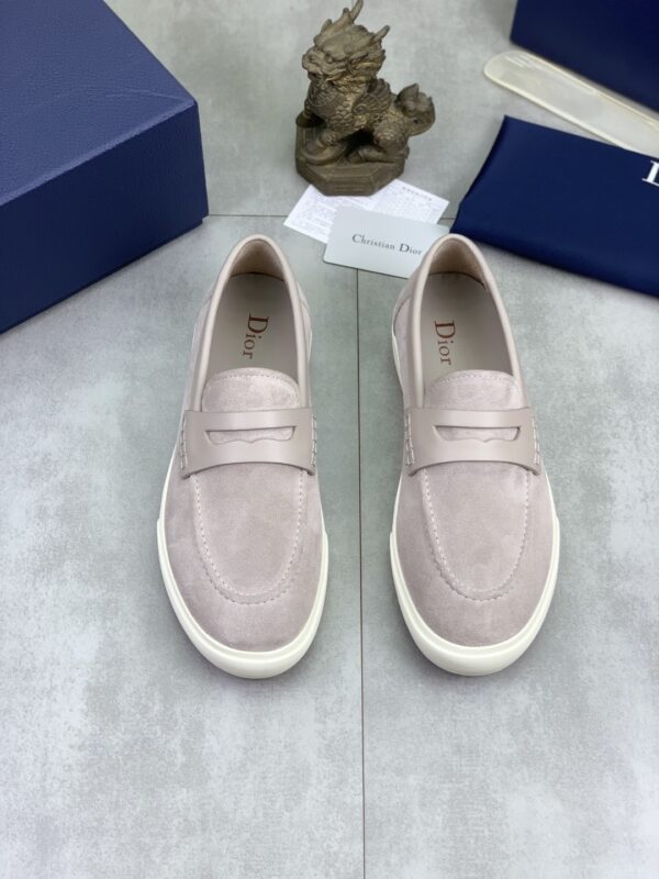 Dior Light Grey Suede Penny Loafer