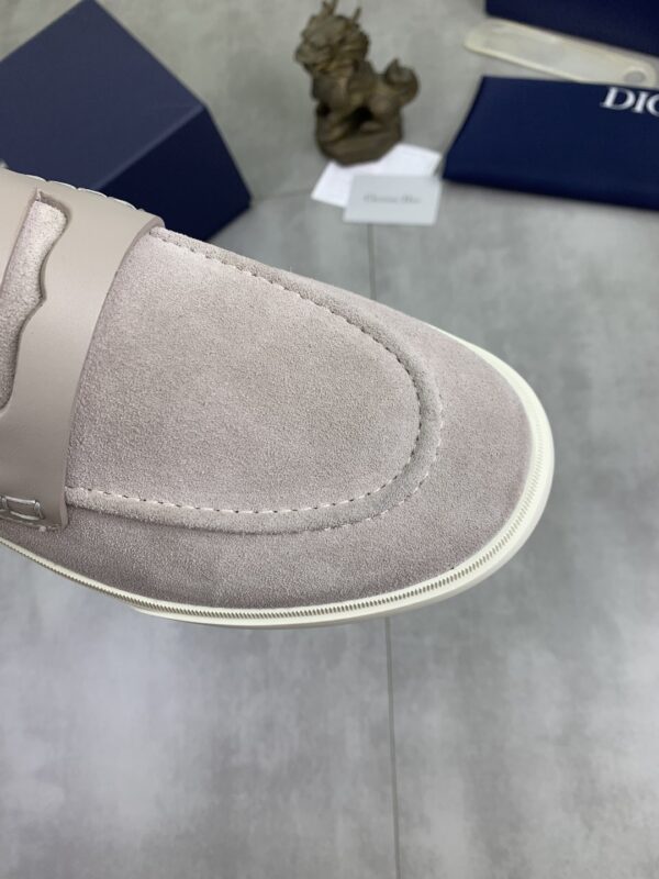 Dior Light Grey Suede Penny Loafer