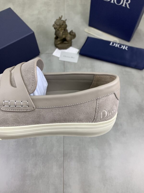 Dior Light Grey Suede Penny Loafer