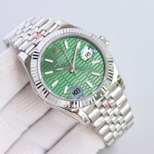 ROLEX Rolex Dog Tooth Ring Gold Logbook Series Automatic Mechanical Movement Date Display Men's Watch Swiss Watch 41mm Green Dial