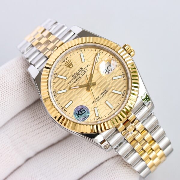 sy_no_D9B8846617213760EAF768D859DC452D_2 ROLEX Rolex Dog Tooth Ring Gold Logbook Series Automatic Mechanical Movement Date Display Men's Watch Swiss Watch 41mm Green Dial