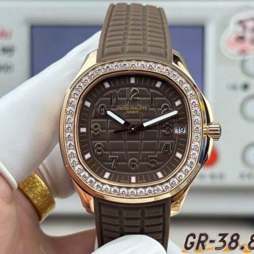 sy_no_DB5AF9BDE9F15EC78EC0C7FD827426DF_0 Patek Philippe AQUANAUT series automatic mechanical movement with diamond inlaid women's watch, Swiss watch, coffee colored dial