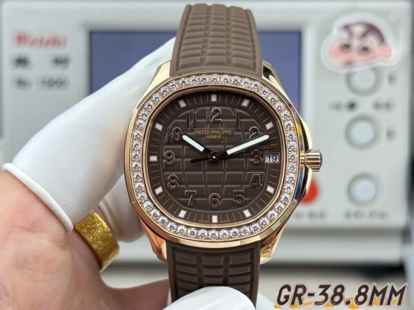 sy_no_DB5AF9BDE9F15EC78EC0C7FD827426DF_0 Patek Philippe AQUANAUT series automatic mechanical movement with diamond inlaid women's watch, Swiss watch, coffee colored dial