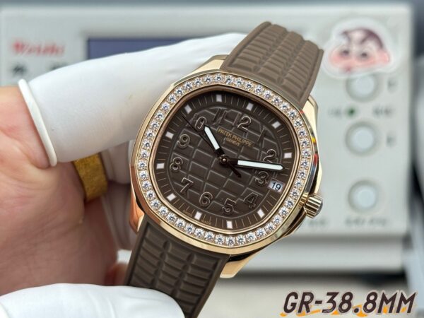 sy_no_DB5AF9BDE9F15EC78EC0C7FD827426DF_1 Patek Philippe AQUANAUT series automatic mechanical movement with diamond inlaid women's watch, Swiss watch, coffee colored dial