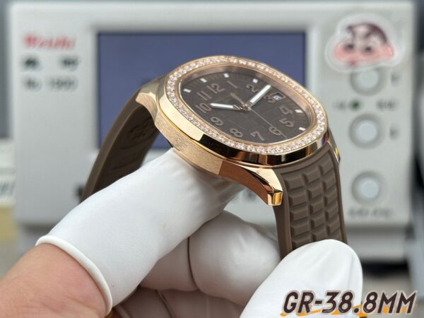 sy_no_DB5AF9BDE9F15EC78EC0C7FD827426DF_5 Patek Philippe AQUANAUT series automatic mechanical movement with diamond inlaid women's watch, Swiss watch, coffee colored dial
