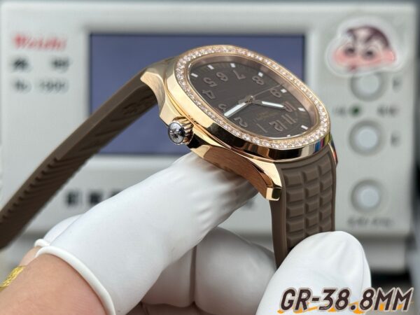 sy_no_DB5AF9BDE9F15EC78EC0C7FD827426DF_6 Patek Philippe AQUANAUT series automatic mechanical movement with diamond inlaid women's watch, Swiss watch, coffee colored dial
