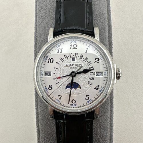 sy_no_DBFCE95A7AAC021E01587B5F32D49E07_0 Patek Philippe Classic Multifunction 5159 White Gold Engraved Automatic Men's Watch, Water Resistant