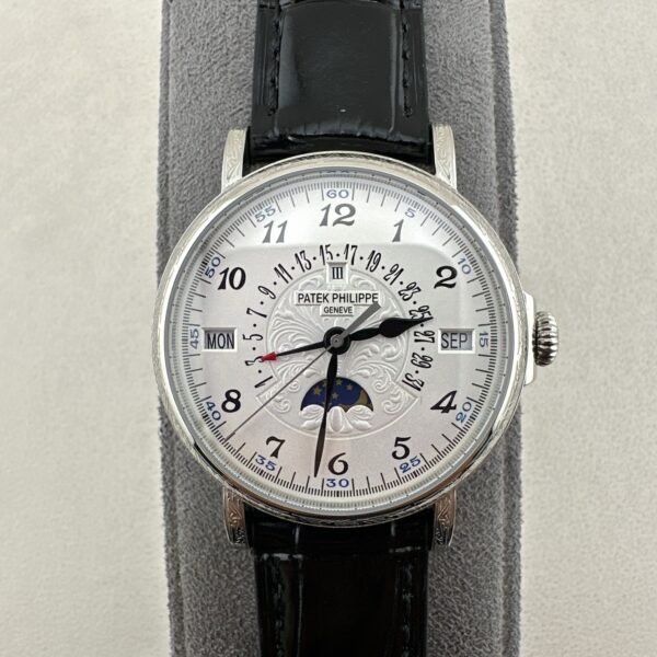 sy_no_DBFCE95A7AAC021E01587B5F32D49E07_0 Patek Philippe Classic Multifunction 5159 White Gold Engraved Automatic Men's Watch, Water Resistant