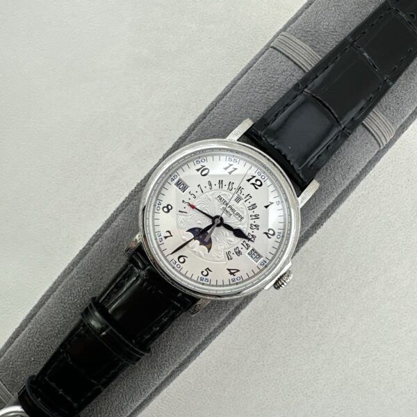 sy_no_DBFCE95A7AAC021E01587B5F32D49E07_4 Patek Philippe Classic Multifunction 5159 White Gold Engraved Automatic Men's Watch, Water Resistant