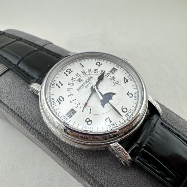 sy_no_DBFCE95A7AAC021E01587B5F32D49E07_5 Patek Philippe Classic Multifunction 5159 White Gold Engraved Automatic Men's Watch, Water Resistant