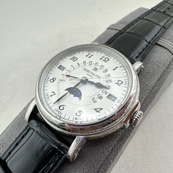sy_no_DBFCE95A7AAC021E01587B5F32D49E07_6 Patek Philippe Classic Multifunction 5159 White Gold Engraved Automatic Men's Watch, Water Resistant