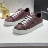 sy_no_DC00EFF0CA9A7979A0CEE573B5540073_1 Philipp Plein Wine Red Vintage Leather Metal-Logo Low-Top Sneaker