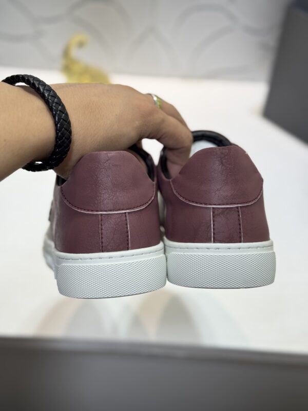 sy_no_DC00EFF0CA9A7979A0CEE573B5540073_2 Philipp Plein Wine Red Vintage Leather Metal-Logo Low-Top Sneaker