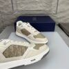 Dior Beige-Cream Leather Oblique Jacquard Low-Top Sneaker