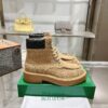 Bottega Veneta Khaki Suede Thick-Sole High-Top Boots
