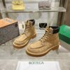 Bottega Veneta Khaki Suede Thick-Sole High-Top Boots