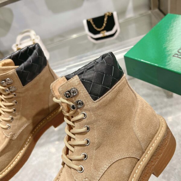 Bottega Veneta Khaki Suede Thick-Sole High-Top Boots