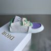Dior Light Grey-Purple-Green Suede Mesh Mid-Top Sneaker