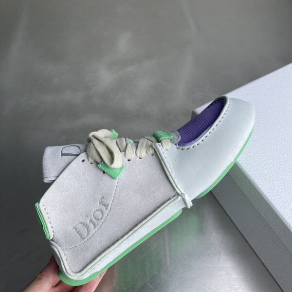 Dior Light Grey-Purple-Green Suede Mesh Mid-Top Sneaker