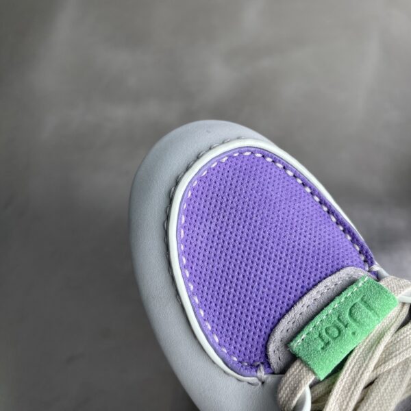 Dior Light Grey-Purple-Green Suede Mesh Mid-Top Sneaker