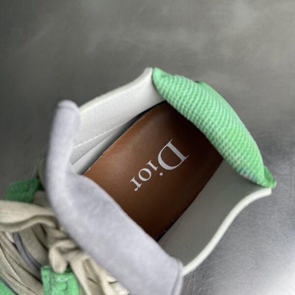 Dior Light Grey-Purple-Green Suede Mesh Mid-Top Sneaker