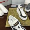 Prada White-Black Mesh Metal-Triangle Tread Platform Sneaker