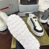 Prada White-Black Mesh Metal-Triangle Tread Platform Sneaker