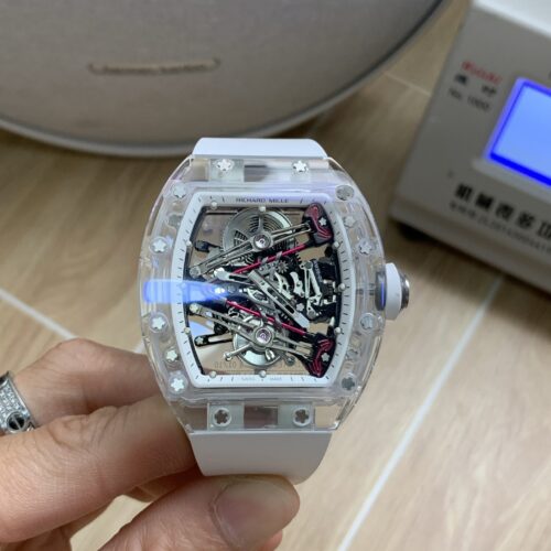 sy_no_DFBED879C00B78CF1A72B4CAF825634E_0 RICHARDMILLE RM38-02 Transparent Crystal Pink Theme Hollow Tourbillon Watch