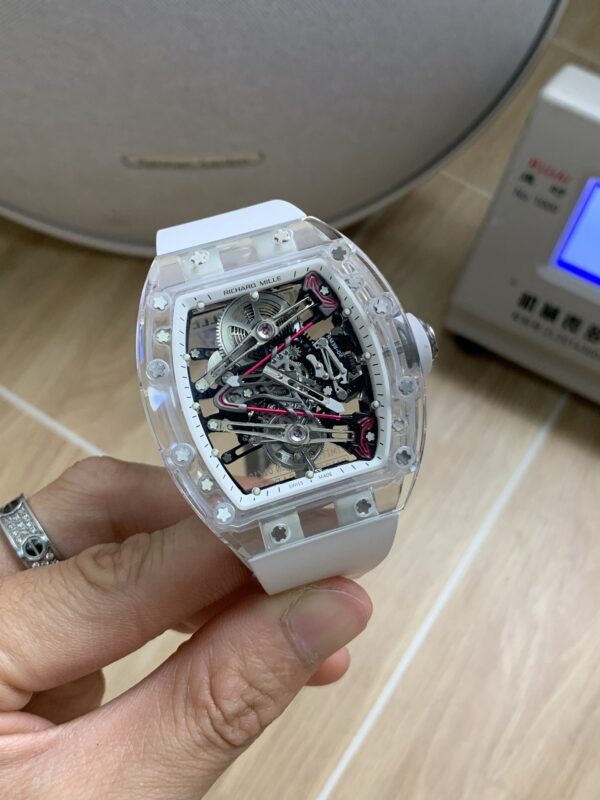 sy_no_DFBED879C00B78CF1A72B4CAF825634E_1 RICHARDMILLE RM38-02 Transparent Crystal Pink Theme Hollow Tourbillon Watch