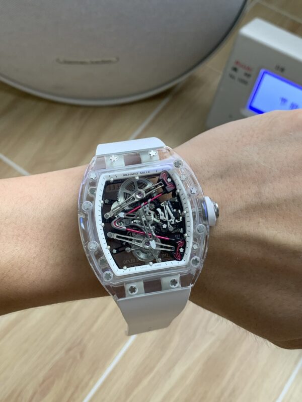 sy_no_DFBED879C00B78CF1A72B4CAF825634E_7 RICHARDMILLE RM38-02 Transparent Crystal Pink Theme Hollow Tourbillon Watch
